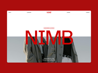 NIMB animations brand clothes company design fashion interactions journal lookbook news red story style ui ux web design website works