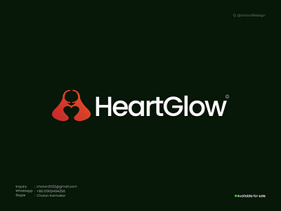 HeartGlow: A Symbol of Love and Wellness | Choton99design app branding choton choton99design chotonkormokar design designer graphic design heart logo illustration logo logo designer logo mark logomaker medical logo typography ui usadesigner ux vector