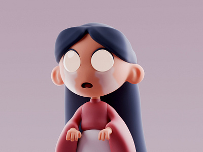 Crying girl 3d 3d character 3d model animation character character design