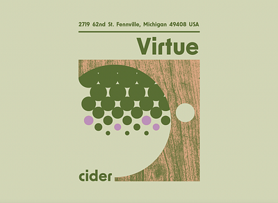 Virtue Cider apple bauhaus cider design fennville halftone michigan tree virtue