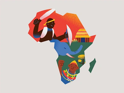 Africa Day 2dillustration branding design flatdesign flatillustration graphic design illustration illustrator ui vectorillustration