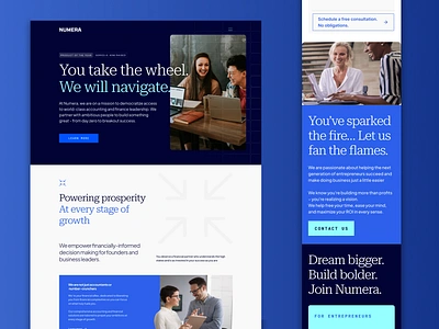 Numera / Brand Experience blue financial fintech typography