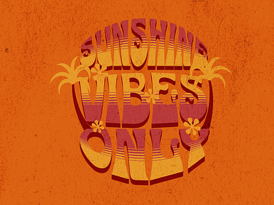 Sunshine vibes only graphic design illustration palm tree product design summer summer vibes t shirt design typography vector