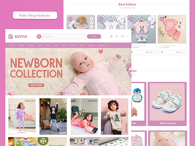 Buytia Baby Shop Website baby clothes baby online shop baby shop baby shopping website care color design ecommerce website landing page figma website kids shop minimal online shopping sajon trend website typography ui ui ux website concept website design website landing page