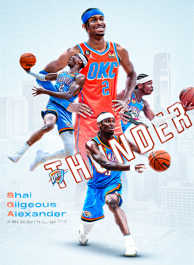 Shai "SGA" Gilgeous-Alexander graphic design nba poster design sports sports poster