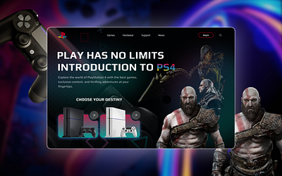 Playstation 4 - Website concept concept console controller design designer figma game games gaming play playing playstation portfolio ps4 ui uiux webpage website