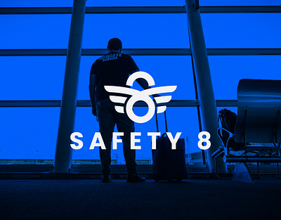 Safety 8 | Security | Flying | Air | Logo | Branding Design 8 logo air logo blue logo branding design iconic logo logo logo branding logo design modern logo professional logo safety 8 logo security logo tour logo travel logo wings logo