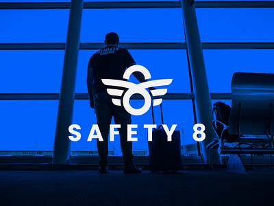 Safety 8 | Security | Flying | Air | Logo | Branding Design 8 logo air logo blue logo branding design iconic logo logo logo branding logo design modern logo professional logo safety 8 logo security logo tour logo travel logo wings logo