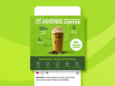 Social Media Post for Protein Coffee coffee cpg graphic design instagram social media