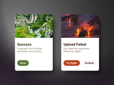 011 | Flash Message dailyui design error message flash message pop up message product design success message ui upload failure upload success ux