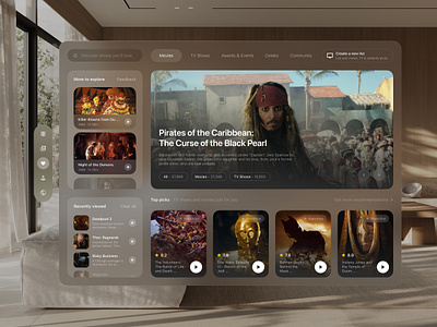 Movie - Apple Vision Pro app design typography ui ux