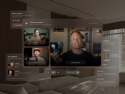 Video Calling - Apple Vision Pro app design typography ui ux
