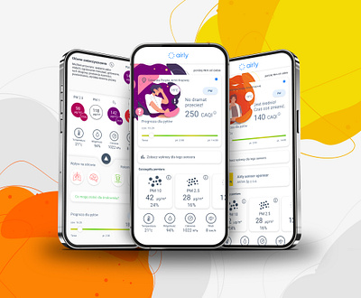 Air Quality mobile app dashboard graphic design mobile design ui ux