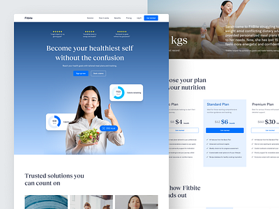 Fitebite - SaaS Nutrition Landing Page hero hero section landing page modern nutrition saas ui uiux ux web website