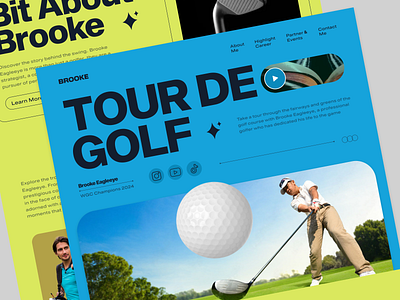 Brooke Eagleeye Personal Athlete Landing Page UI Design athlete design golf home page landing page modern personal personal branding professional protfolio website sport ui ui design user interface ux visual design web web design website website design