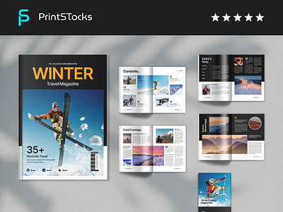 Travel Magazine Layout Winter Adventure Template a4 annual report architecture branding business business brochure company brochure creative proposal design explore fashion lookbook graphic design interior layout magazine minimal pitch deck template travel winter