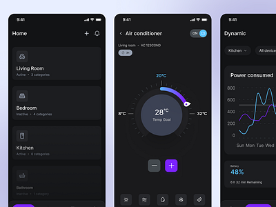 Smart House App Interface ai ai app ai design app app design home management interface design mobile app product design smart home smart house management ui uidesign user interface ux uxdesign