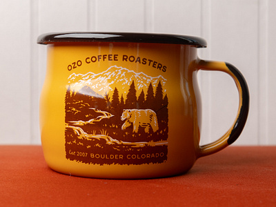 Mountain Bear Mug badge badges bear coffee colorado graphic illustration mountains nature