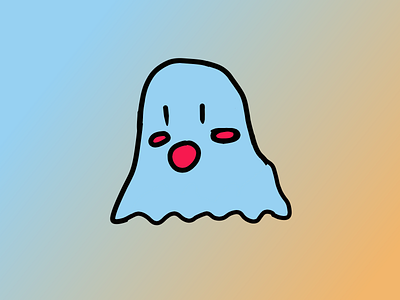 Boo! Blue Ghost design drawing illustration