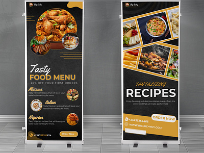 Rollup banner design for food brand branding infographics rollup banner