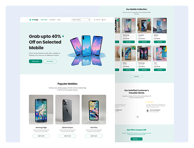 Mobingo || Mobile E-Commerce Landing Page Exploration branding design e comerce graphic design illustration mobile online marketplace online shopping online store product design shopify shopping shopping app ui