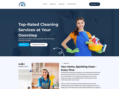 Cleaning website made by wix branding cleaning landing page ui ux website wix