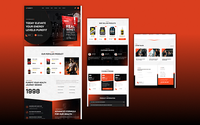 PUREFIT: A health and fitness website design animation branding graphic design logo motion graphics ui web design