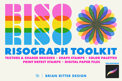 Risograph_Toolkit_for_Procreate_BRD_10-31-24 graphic design illustration procreate procreate brushes riso risograph risographie risography rizz