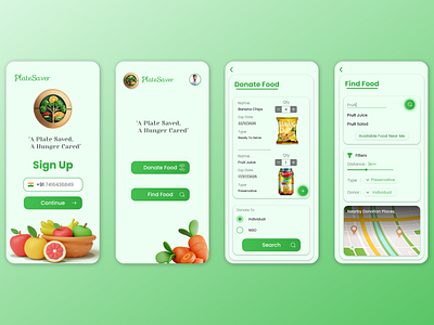 Food Donation App app ui designing figma ui ux