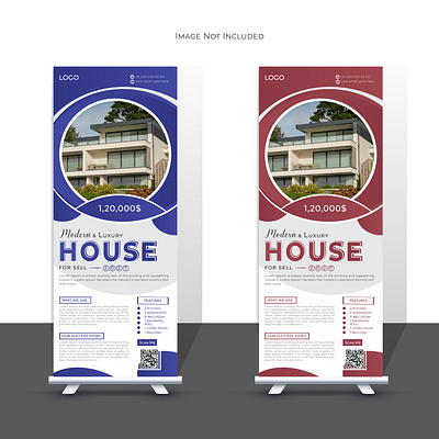 Creative Real estate Roll Up Banner or pull up Design Template agency banner company design display banner marketing property pull up pull up banner rack card real estate real estate roll up realtor retractable banner roll up roll up banner signage template x banner yard sign