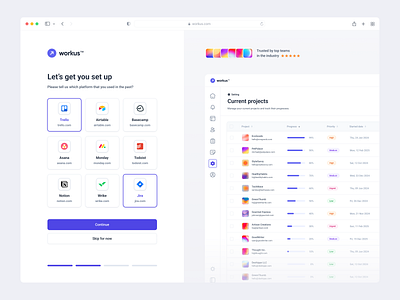 Workspace Onboarding app design application choosing apps create account design log in onboard onboarding sign in sign up ui ui design ux ux design web design