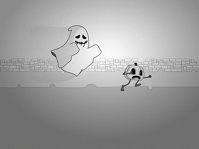 Halloween escape loop adobe after effects black and white character design ghost ghost animation halloween halloween animation pumpkin pumpkin animation spooky