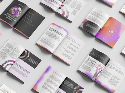 Internal and External Data Magazine Report black branding business collage color data design glow illustration layout magazine report text typography white paper