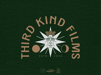 Third Kind Films Secondary Logo brand design brand identity branding branding design crown film hand drawn identity design king logo logo design moon retro star sun typography videography vintage visual identity wedding