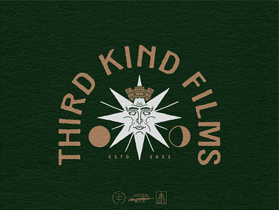 Third Kind Films Secondary Logo brand design brand identity branding branding design crown film hand drawn identity design king logo logo design moon retro star sun typography videography vintage visual identity wedding