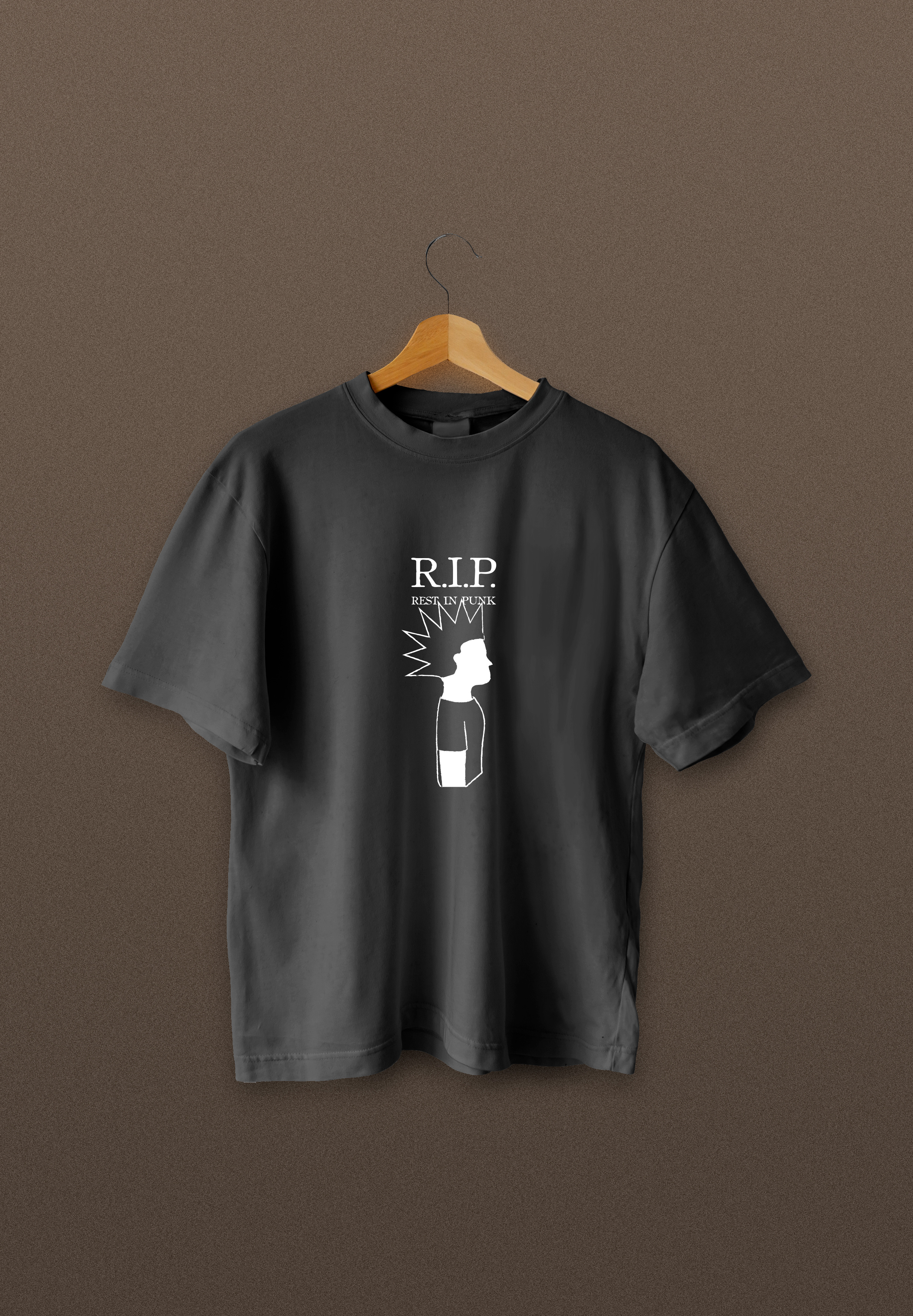 Rest in punk t-shirt adobe illustrator apparel bw digital graphic design handmade illustration merch merchandise merchandising music punk rip rock t shirt tee tshirt