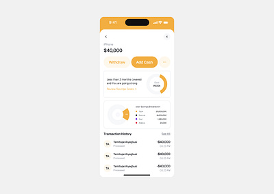 Multiple Saving Screen - Mobile design fintech save savings ui ui design ux ux design