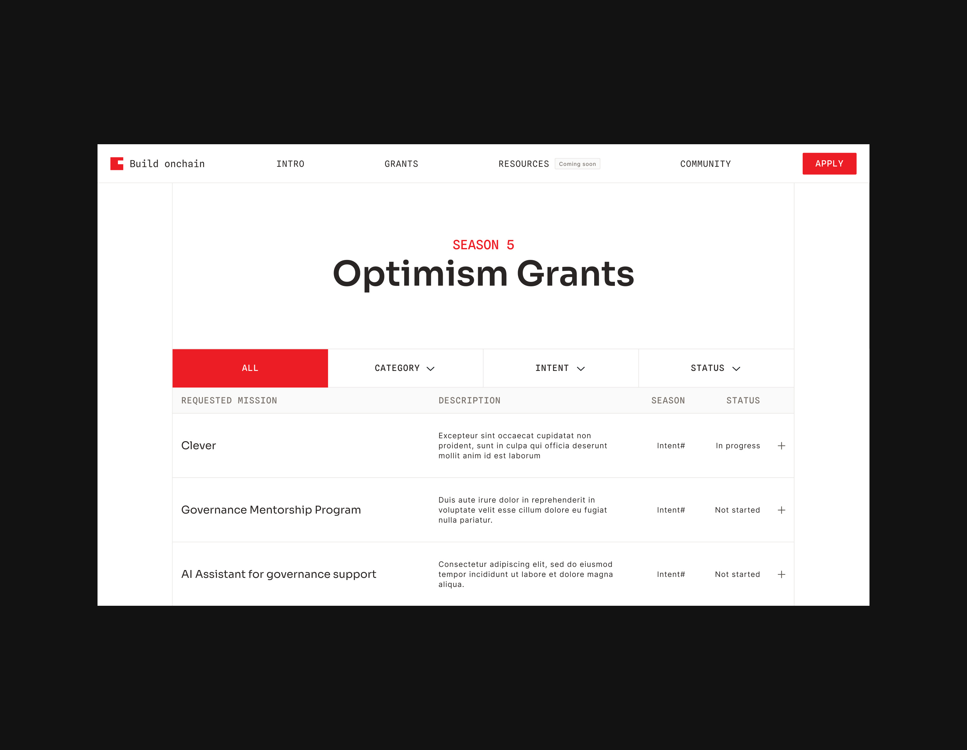 Table list & Filters accordion clean design details filters grid list minimal minimalist red simple table tablelist tags ui