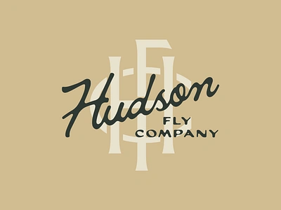 Hudson Fly Company branding fishing brand fishing company fishing logo fly fishing font lettering logo monogram outdoors brand typeface typography vintage