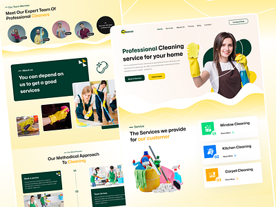 Cleaning Service Landing Page UI Design cleaning service cleaning service landing page landing page sevice ui ui unique landing page web ui design