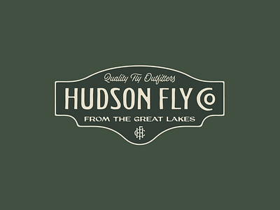 Hudson Fly Co. - Unused Badge Option branding design fish branding fishing brand fishing company fly fishing hand drawn hudson lettering logo monogram typeface typography vintage