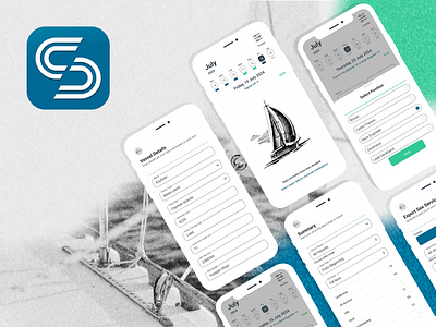 Sea Service - Days at Sea Tracker app - React Native app clean mobile app react native sail sailing sea ui ux