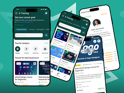 E-Training App UI UX Design app ui design app ui ux designer banking app bitcoin app crypto app crypto games custom app digitallearning e learning e training e training app gaming app interactivedesign larning app ui mobile app modern app product uiux designer travel app ui ux design uiux