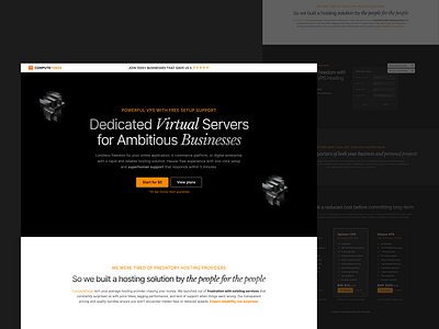 Computeforge - VPS website design cloud daily ui dark hero section high converting hosting provider website landing page landing page design modern ui ux vps vps website web design website website hosting platform