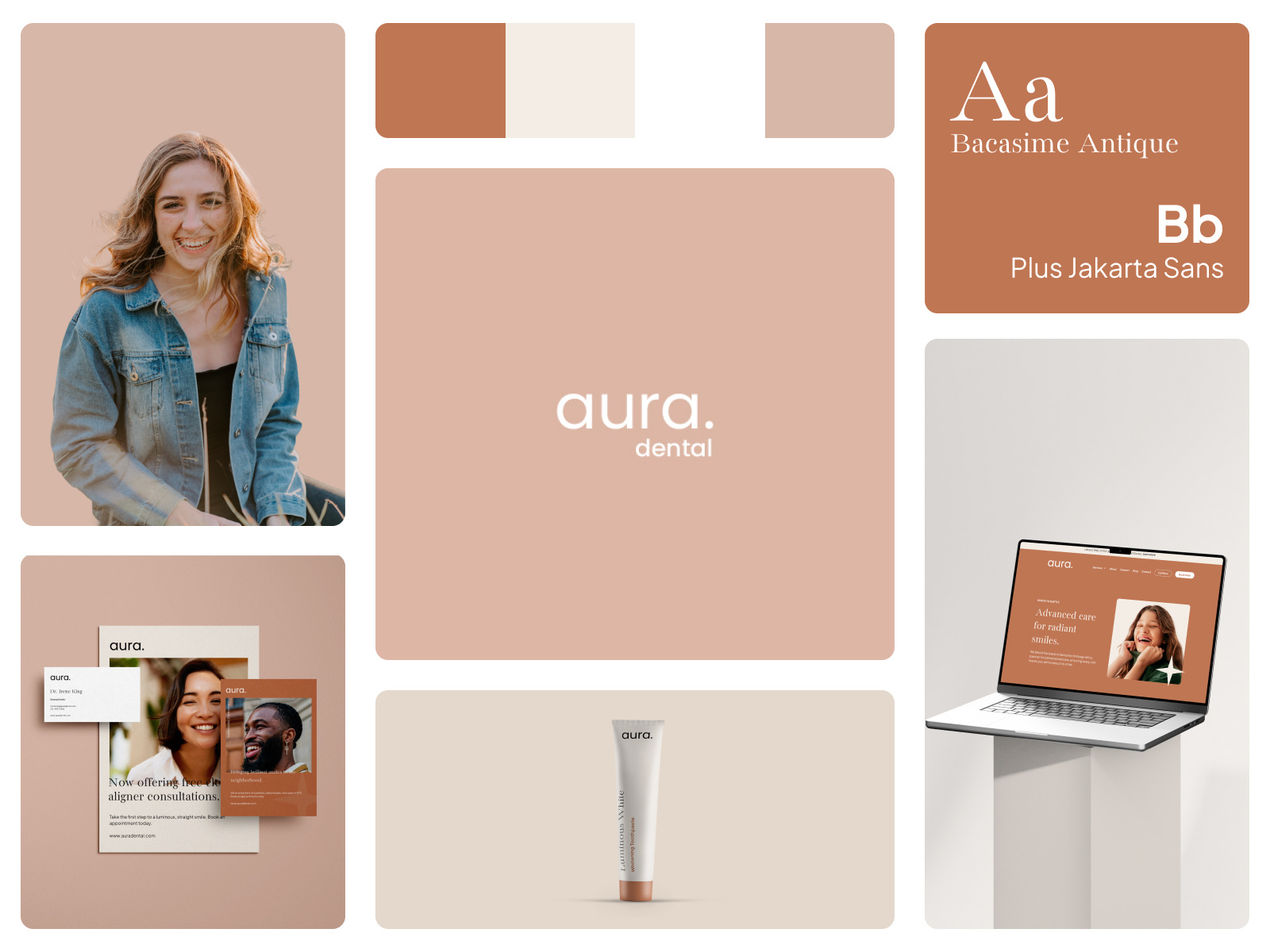 Aura – Elevating Cosmetic Dentistry branding dentist dentistry design doctor doctor web graphic design health healthcare landing page landingpage logo medical medicine stationary ui ux web web design website
