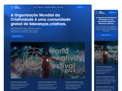 World Creativity Organization - Website corporate elementor figma landing page page design ui ui design ux ux design web design website wordpress