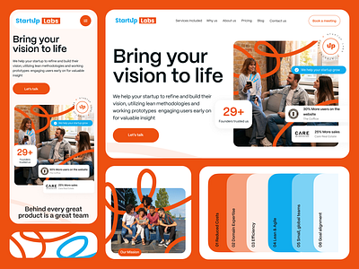 Startup Labs Landing Page branding graphic design landing page design ui ui ux design