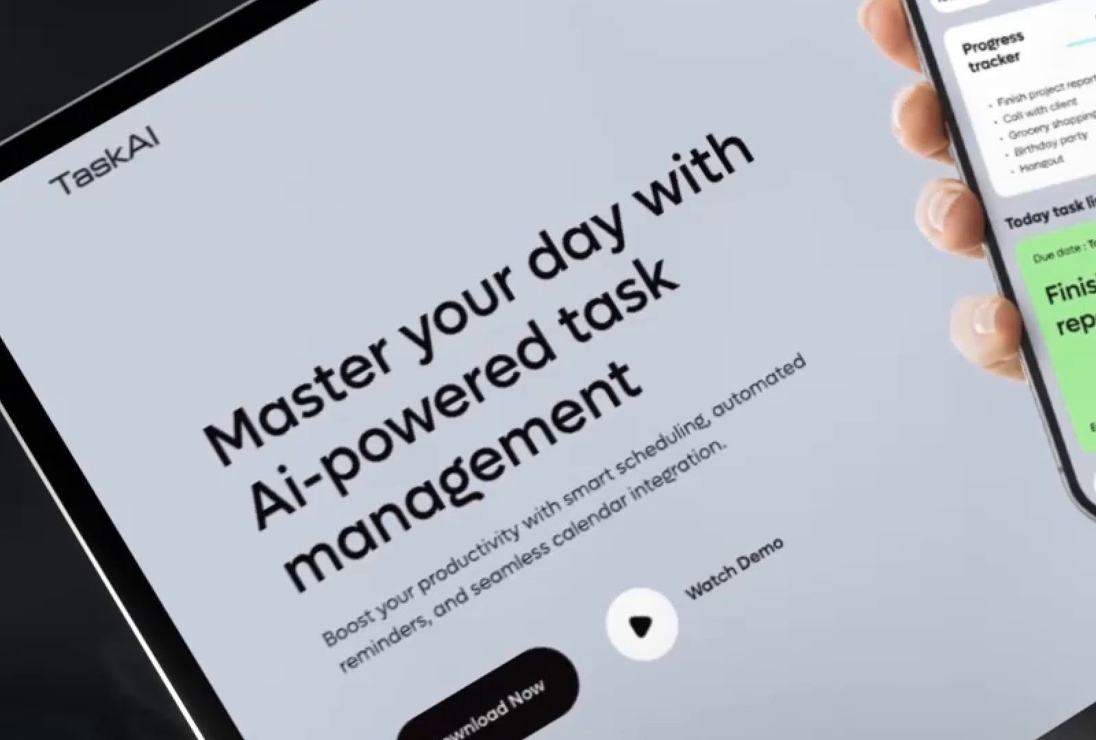 Ai task organizer app landing page design by abid hasan jilon on dribbble