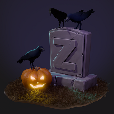 Z-167 Happy Halloween 3d 3d modeling illustration