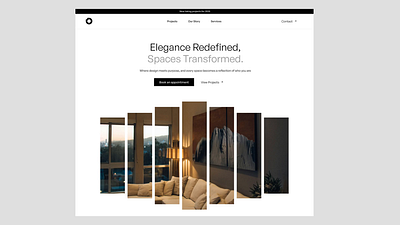 Website Design for an Interior Design company clean minimalistic monochrome ux design web design